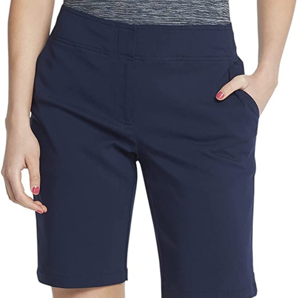 IZOD Women’s Golf Stretch 10" Short with Pockets (NAVY)